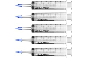 TIGA-MED Jeringas de ampollas, 50 unidades, 50 ml/60 ml, estériles, con adaptador Luer, jeringas desechables, jeringas para catéter, jeringas para heridas y ampollas