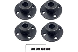 WINWILL 4Pcs Black 8mm Flange Coupling Connector, Rigid Guide Steel Model Coupler Accessory, Shaft Axis Fittings for DIY RC Model Motors