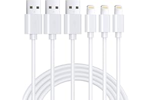 JJCALL Lightning Kabel,iPhone Ladekabel [3Pack1.8M] USB iPhone LadeKabel [MFi-Zertifiziert ] iPhone Ladekabel Original für Apple iPhone 14 13 Pro Max Mini XS XR X 8 7 6 6s Plus 5 SE, iPad Air(Weiß)