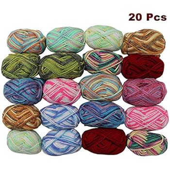 Handstrickgarn Set 8x50g - Buntes Acryl Garn Für Häkeln & Stricken