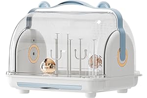 TONGFENG Biberon Rangement Conteneur avec Couvercle | Support Séchage Biberon | Bébé Porte-Biberon Sèche | Rangement Biberon Portable Organisateur Vaisselle Cuisine