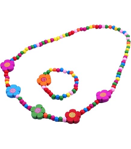 Ensemble collier de perles et bracelet inspiré de la reine des neiges, bijoux épais pour fille - France