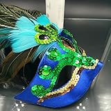 Eizur Maskerade Maske Aristokratische Pfau Gesichtsmaske Kunst Muster für Halloween Party Karneval Kostüm Cosplay Requisiten Fasching Party Verrücktes Kleid Ball - 