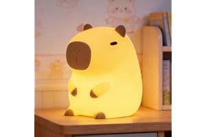 FAMIDUO Söt Capybara Nattlampa, LED-Squishy Nyhet Djurnattlampa, Dimbar 2 Nivåer Barnrumssovrumsnattlampa för Amning, Uppladd