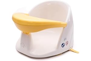 BABYDAM Orbital Swivel Baby Bath Seat, Lemon/White - from 5 Months