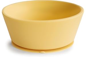 mushie Bol à Ventouse en Silicone | Design Antidérapant | Sans BPA | Accessoires pour Bébé, Jeunes Enfants Garçons et Filles | Passent au Lave-Vaisselle et au Micro-Ondes | (Daffodil)
