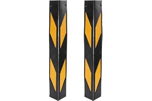 Angoily Lot De 2 Protections d'angle en Caoutchouc Réfléchissantes pour Garage Et Parkings Bande De Sécurité 23.6X2.95 Pouces Protection Murale Contre Les Chocs pour Coins Et Piliers