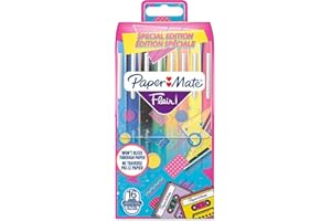 Paper Mate Flair rotuladores | punta mediana (0,7 mm) | colores Retro surtidos | paquete de 16