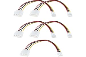 eMagTech 5 Piezas Cable de Alimentación Molex de 4 Pines A Disquete de 4 Pines Conector de Ordenador para PC Cable de Extensión de Alimentación Adaptador de Plomo Acoplador de Unión de 20cm