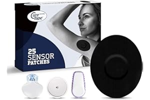 CureTape Sensor Patches - Sensor Fixing Plasters - 25 Covers for Freestyle Libre, Dexcom and Medtronic Guardian Sensors - Fixation Tape for Your Sensor - Black