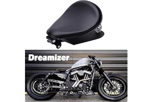 DREAMIZER Negro Asiento Moto Bobber, Asiento Monoplaza Bobber de Motocicleta, Con soporte de resorte Placa base para Sportster XL883 1200 48 Chopper Custom