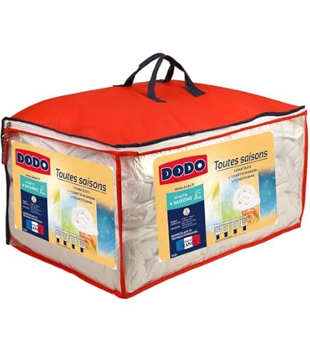 DODO | Couette Tempérée 220x240 | pour lit 2 Personnes | Couette Entretien Facile | Ultra Résistante et Hygiène Parfaite | Fabriqué en France |Lavable en Machine à 95°c