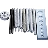 SRTfootcare Practical Press Tool Set for Rivet and Snap + Stapler 11 Piece Leather Hand Tool