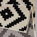 Hanse Home 102332_120x170 Teppich Läufer Bettumrandung Brücke, Polypropylen, schwarz creme, 120 x 170 x 0.9 cm - 4