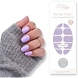 Fairy Nail UV Nagelfolien selbstklebende Gelfolien halb ausgehärtet 20 Stück Nailwraps Nagellackstreifen zum aufkleben… (Lave