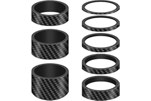 VODUNS Distanziatore in Fibra di Carbonio 8 Pezzi 28.6 MM Distanziali in Fibra di Carbonio per Bici, Varie Dimensioni, 3500Mpa Tiro Resistente Anti Corrosivo All'attrito per Biciclette Strada Tubo Verticale