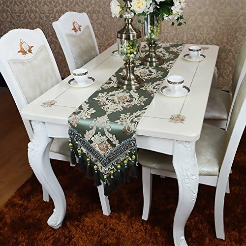 HmDco European modern fresh table runner, light green, light green, 30*260cm