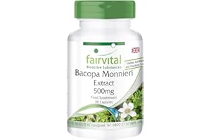 Fairvital | Bacopa Monnieri Extract 500mg, Brahmi, Vegan, Without Magnesium Stearate, 90 bacopa Capsules
