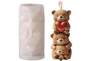 FYting Moule Bougie,Moule Silicone Bougie,Décoration de Bougies 3D, Aromathérapie, Fabrication de PlâTre, Adaptée à Noël, LAnniversaire,Fête des MèRes, Saint Valentin (à 3 Tours DOurs)