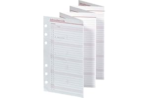 BSB Ersatzeinlage Jahresübersicht Leporello 2026, 6-fach Lochung - ca. A6 - für Kompakt Terminplaner Organizer - 02-0468