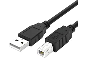 RAYKCE 1.8M USB A to B MIDI Cable With Magnetic Ring Shielding Layer - High Speed 480 Mbps Plug and Play for HP/Dell/Brother/Samsung Printers