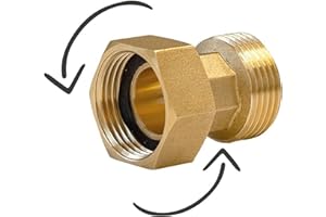 konst-install Raccordo a vite in ottone entrambi i lati uguali a 1 x 1 pollici (AG Ø 33,2 mm x IG Ø 30,3 mm) AGxIG, vite in ottone con guarnizione, raccordo filettato, raccordi in ottone