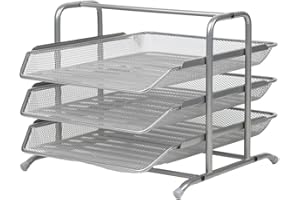 JEBELE Organizador de archivos de oficina, diferentes bolsillos, malla de papel A4 en bandeja, escritorio de oficina, organizador de documentos de almacenamiento de papel para cartas A4 (3 bolsillos,