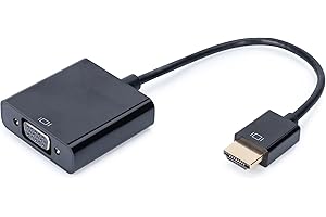 DIGITUS Adaptateur HDMI vers VGA Typ A - Connecteur VGA (D-Sub), Prise Audio 3,5mm