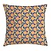 Produktbild VVIANS Sun and Moon Throw Pillow Cushion Cover, Heavenly Bodies Pattern with Warm Colors on Dotted Background, Decorative Square Accent Pillow Case, 18 X 18 Inches, Marigold Dark Coral Blue