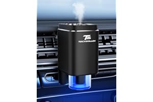 TECXERLLON Smarter Auto-Lufterfrischer Diffusor mit 6 Düften (Cologne/Ozean/Floral Woods/Weißer Tee/Lavendel/Yuzu), 3 Modi, 3200 Anwendungen und 180° Rotation, Elektrischer Auto-Diffusor, Auto An/Aus