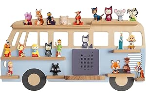 ‎TODECO Todeco Tonie-Regal für Toniebox Hörfiguren, Magnetische Aufbewahrung für 20-25 Tonie, Perfekte Tonie Aufbewahrung im Kinderzimmer für Mädchen & Jungen, Bus blau