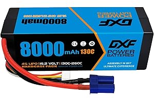 DXF 4S 8000mAh 15.2V 130C High Capacity Lipo Battery Hardcase with EC5 Plug for 1:8 Scale RC Car, Multi-Rotor RC Airplane, RC Helicopter, RC Boat