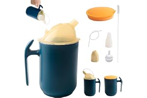 UCFBWO 3-i-1 näbbkopp seniorer 400 ml rostfritt stål läckagesäker mugg med handtag, näbbkopp seniorer blå näbbkopp för äldre patienter funktionshindrade moderskap