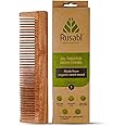 Rusabl (Fine Tooth) Neem Dual Tooth Comb Without Handle For Men And Women, Pure Neem Wood, 100% Wooden, Comb With Wooden Teeth