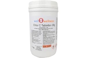 well2wellness anorganische Chlortabletten 'Chlor C Tabletten 20g' speziell für weiches Wasser - 1,0 kg