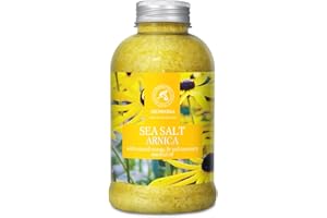Sels de Mer Arnica 600g avec Romarin Naturel - Huiles Essentielles Orange & Sapin - Arnica au Sel de Mer - Meilleur pour Bain - Bon Sommeil - Relaxant - Soin du Corps - Beauté