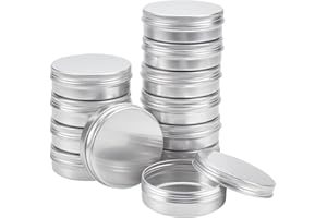 BENECREAT 12 Pack 100ml Lattina di Alluminio Scatola Rotonda in Alluminio con Tappo a Vite Contenitori in Metallo - Ideale per Conservare Spezie, Dolci, tè o Pillole (Platino)