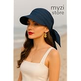 MYZİ STORE Kadın Yazlık%100 Pamuk Safari Bağlamalı Siperli Bandana Viz&ouml;r Lacivert Standart