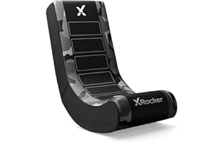 X-Rocker Geo Camo Kids Gaming Chair - Foldable Floor Rocker for Console & Video Games, Low Rocking Seat for Children & Juniors – Grey, Amazon Exclusive