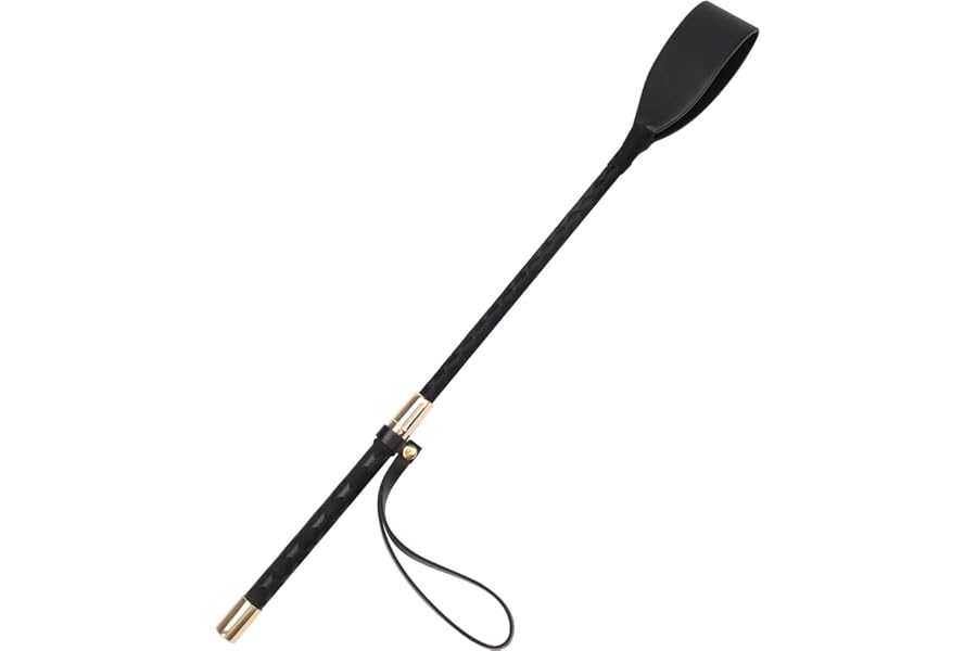Zhichengbosi Black Crop for Horse With Anti-Slip Grip Gel Handle