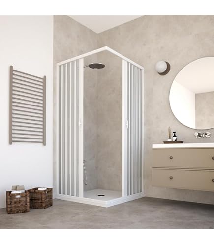 Box Doccia Quadrato Salinas 70x70 Cm - Cristallo Temperato Satinato 6 Mm - Ante Scorrevoli