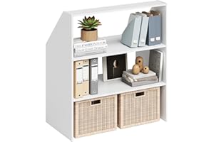 Bellamio Aland Dachschrägen Regal in weiß – offener Dachschrägenschrank mit 3 Fächern – Bücherregal/Kleiderschrank – platzsparender Stauraum für schräge Wände – Nischenschrank 100x90x50 (HxBxT)