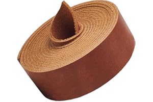 GORGECRAFT Correa de Cuero de Vaca de 2 mX25mm Tiras de Cuero Genuino de 1.8mm Cuerdas de Cuero de Grano Superior Crazy Horse Cordón de Cuero Plano de Piel de Ganado Curtido Herramientas Saddle Brown