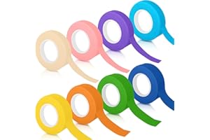 HAVACUE ㅤ HavaCue Lot de 8 Rouleaux de Washi Tape Scotch Couleur,15MM*12M/20MM*12M Masking Tape Scotch Decoratif,Pour Travaux Manuels,Cours d'art,Peintres, Enfants