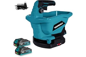 Yofidra Cordless Handheld Fertilizer Spreader - 3.3L Electric Spreading Fertilizer, Grass Seed, Salt, and Gravel with 5m Width, 6 Speed Settings, 8 Spread Levels, Covers 800m² per Fill