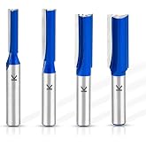 ASNOMY 4Pcs Professional Wood Burr Set 8mm Shank 6/8/10/12mm Double Flute Straight Burr Woodworking Tools Milling Cutter for