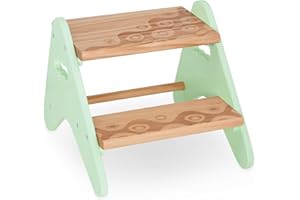 B. TOYS B. Spaces - Taburete de Madera Para Niños - Para Dormitorio, Baño, Cocina - Muebles Para Pequeños - 2 Años + - Peek-A-Boost - Menta