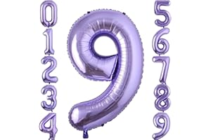 IEFOAH Giant Purple 9 Balloon, 40 inch Number 9 Balloon for Girls Boys Birthday Decoration, Large Helium Foil Balloons Decoration for Women Birthday Party, Wedding, Anniversary, Graduation