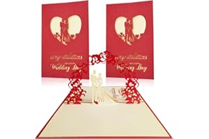 NC Kartka weselna 3D Pop Up 3D, kartka na Walentynki, 3 sztuki, kartka urodzinowa, kartka ślubna, prezent z kopertą, zaproszenie na ślub, rocznicę, rocznicę ślubu