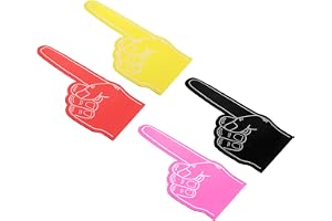 PATIKIL Gigantiskt skumfinger 18 tum, 4 st nummer 1 tomt skum hand EVA skum finger cheerleading för sportevenemang baseball basket fotbollsmatcher, flerfärgad